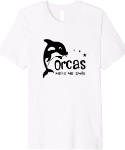 Whales Funny Saying Orcas Make Me Smile Premium T-Shirt