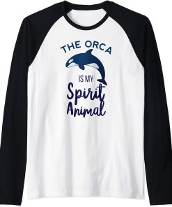 Orca Spirit Animal Killer Whale Ocean Sea Marine Funny Water Raglan Baseball Tee