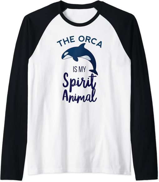 Orca Spirit Animal Killer Whale Ocean Sea Marine Funny Water Raglan Baseball Tee