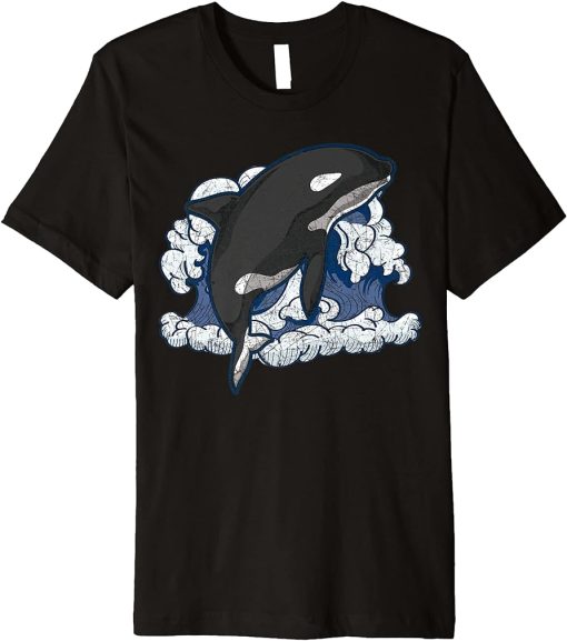 Ocean Animal Lover Killer Whale Waves Orca Premium T-Shirt