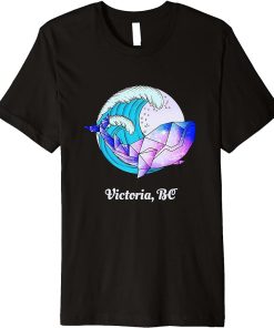Victoria BC Japanese Paint Geometric Orca Killer Whale Premium T-Shirt