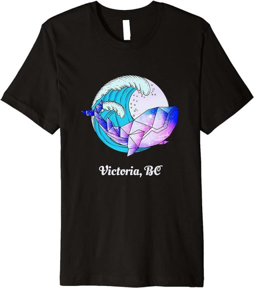 Victoria BC Japanese Paint Geometric Orca Killer Whale Premium T-Shirt