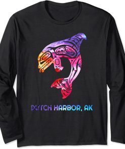 Dutch Harbor Alaska Native American Indian Orca Killer Whale Long Sleeve T-Shirt