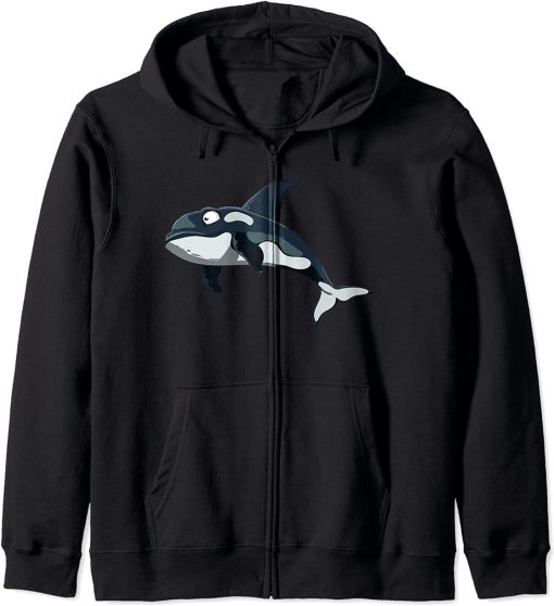 Fishing Orca T-shirt Zip Hoodie